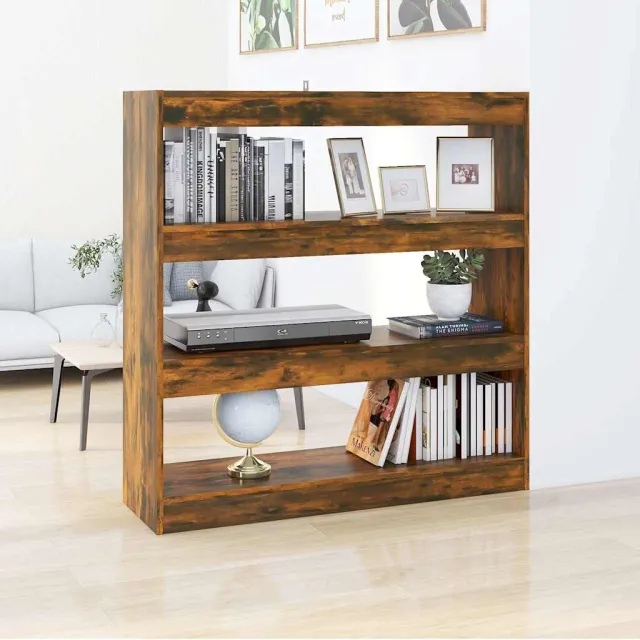 vidaXL Boekenkast/kamerscherm 100x30x103 cm gerookt eikenkleur, foto 2