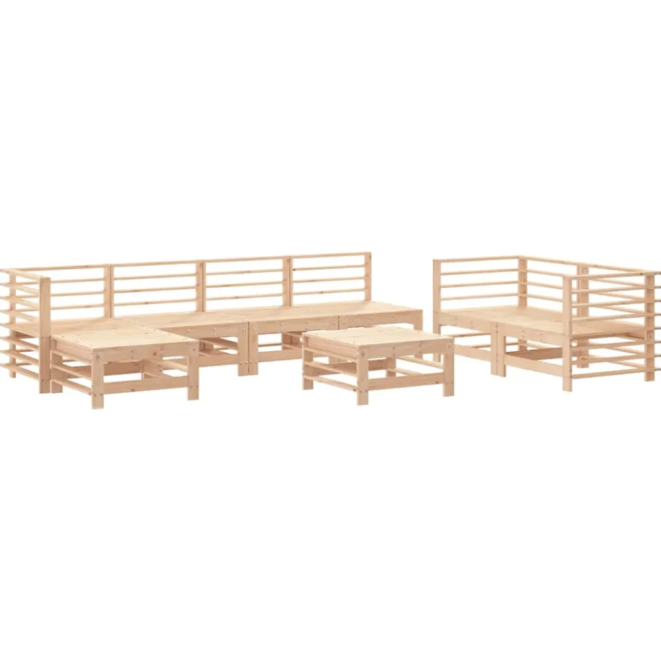 vidaXL 8-delige Loungeset massief grenenhout bruin