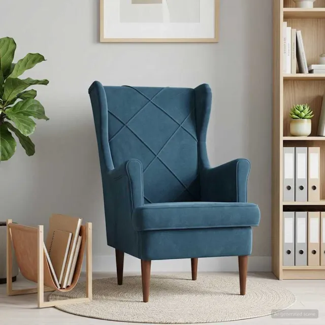vidaXL Fauteuil Blauw Fluweel