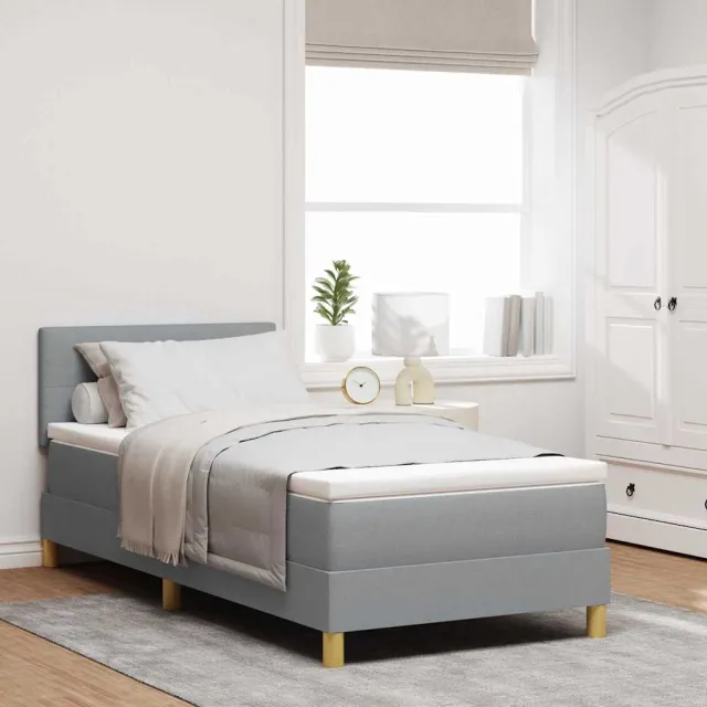 vidaXL LED Box Spring Bed met hoofdeinde Lichtgrijs 80 x 200 cm Stof
