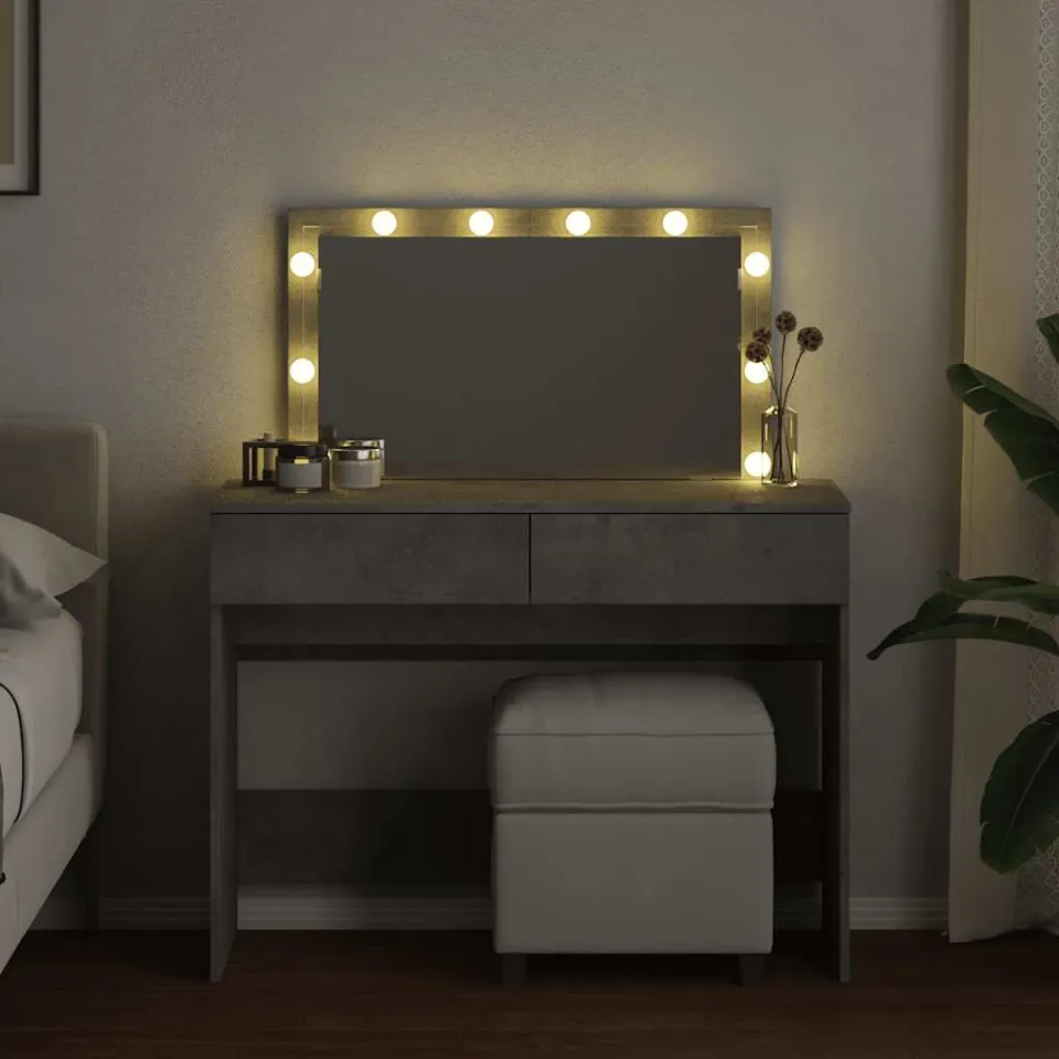 vidaXL Kaptafel met LED-verlichting 100x40x120 cm betongrijs grijs, foto 3