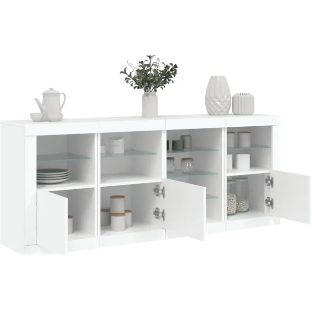 vidaXL Dressoir met LED-verlichting 164x37x67 cm wit