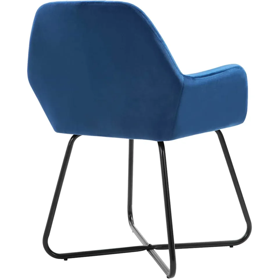 vidaXL Eetkamerstoelen 6 st fluweel blauw, foto 4