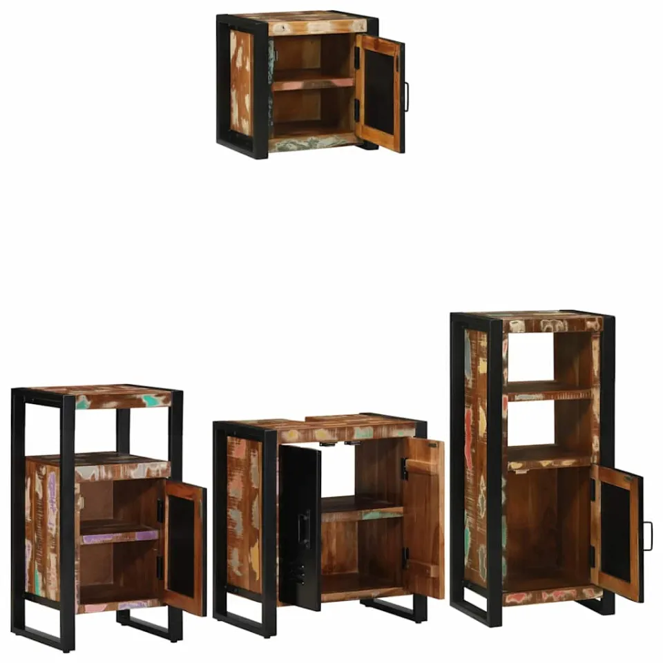 vidaXL Badkamermeubelset 4 st Multikleur en Zwart, foto 2
