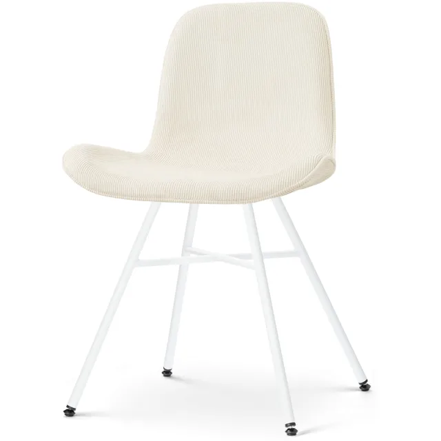 Nolon Noa-Fé eetkamerstoel rib beige - wit onderstel