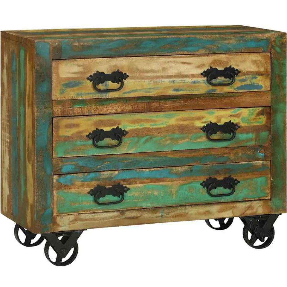 vidaXL Dressoir met lade Bruin 80 x 30 x 65 cm Massief Gerecycled Hout, foto 3
