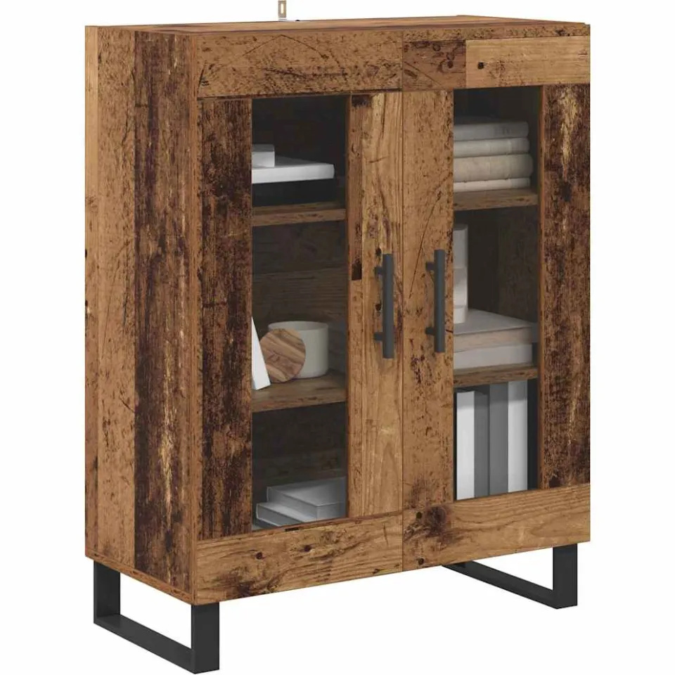 vidaXL Dressoir Oud Hout 69,5 x 34 x 90 cm Bewerkt hout Bruin