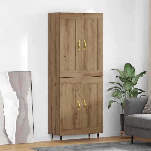 vidaXL Highboard Artisan Eiken 69,5 x 34 x 90 cm Bewerkt hout Bruin