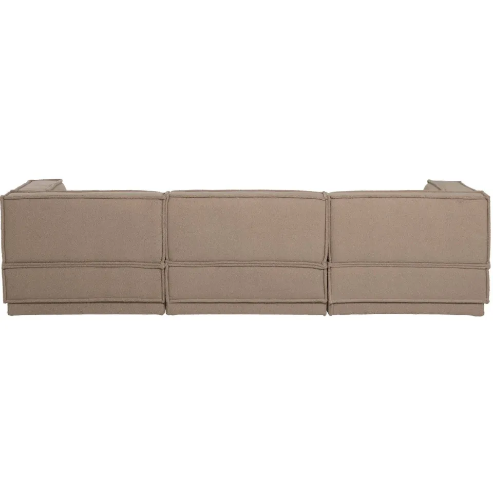 WOOOD Manu Chaise Longue Bank Links - Velvet - Bruin - 73x286x160, foto 4