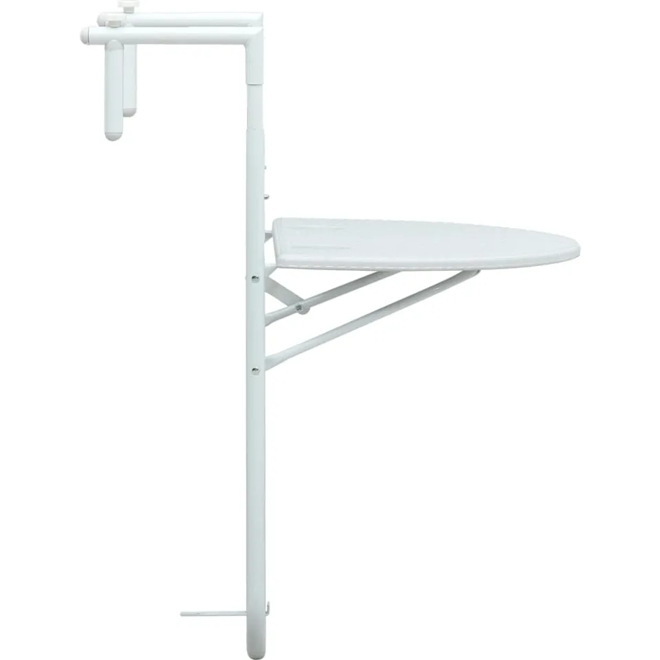 vidaXL Balkontafel hangend 60x64x83,5 cm rattan-look kunststof wit, foto 4