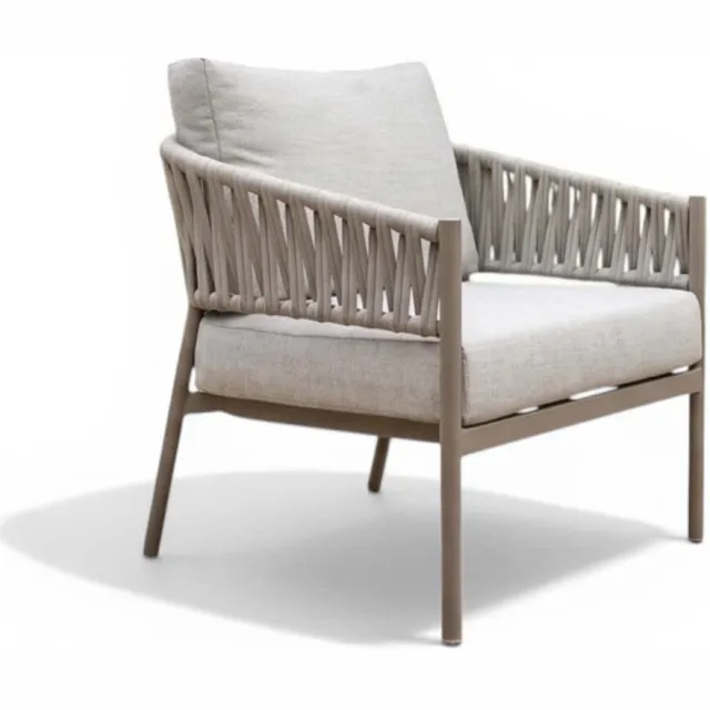 Belito Frank Aluminium Rope Loungestoel - Taupe
