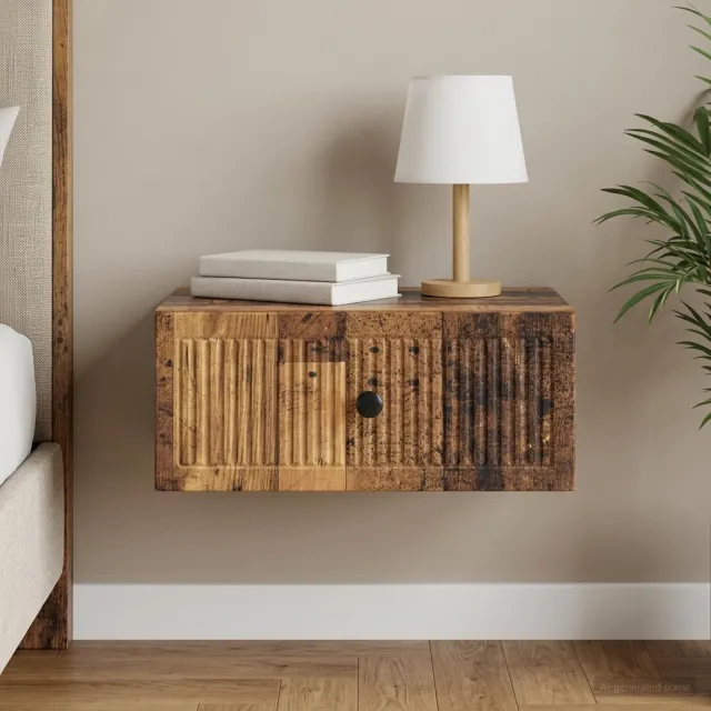vidaXL Nachtkastje Oud hout 49 x 34,5 x 20 cm Bewerkt hout bruin, foto 2
