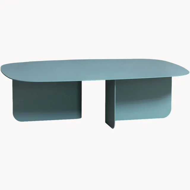 Metallbude Salontafel Livia Lichtblauw