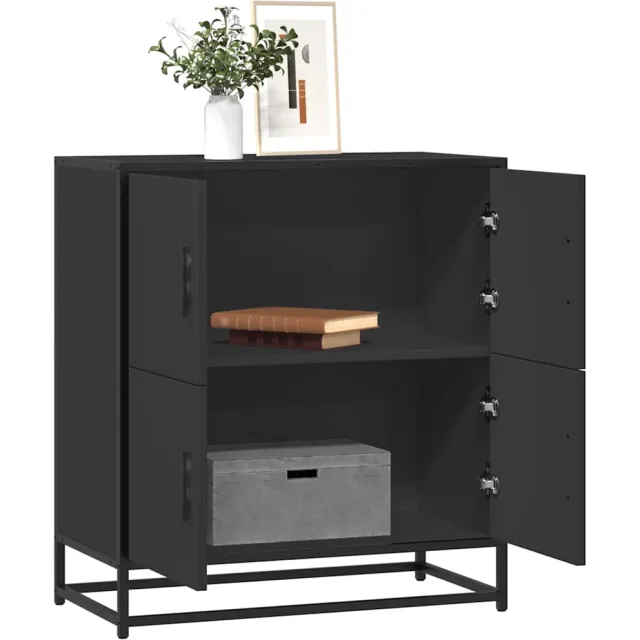 vidaXL Dressoir 68x35x76 cm bewerkt hout zwart