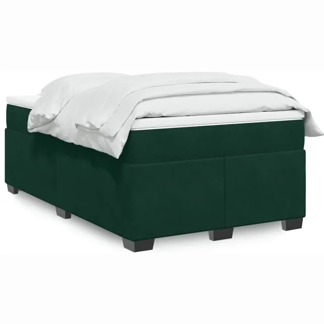 vidaXL Boxspring met matras fluweel donkergroen 120x200 cm groen
