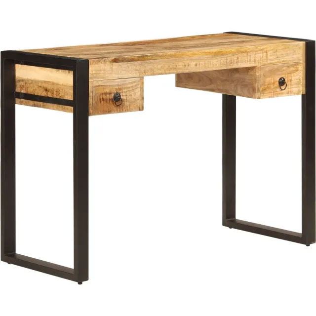 vidaXL Bureau met 2 lades 110x50x77 cm massief mangohout Bruin