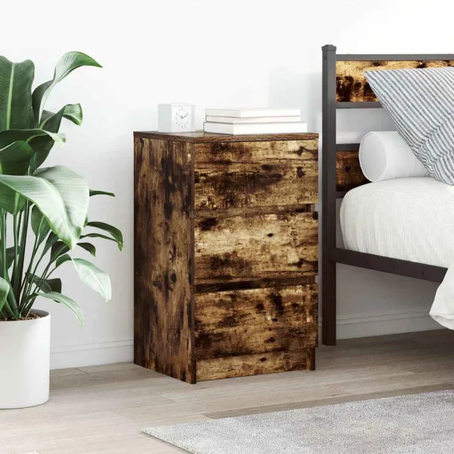 vidaXL Nachtkastje met 3 lades 39x35x65 cm gerookt eikenkleurig, foto 2