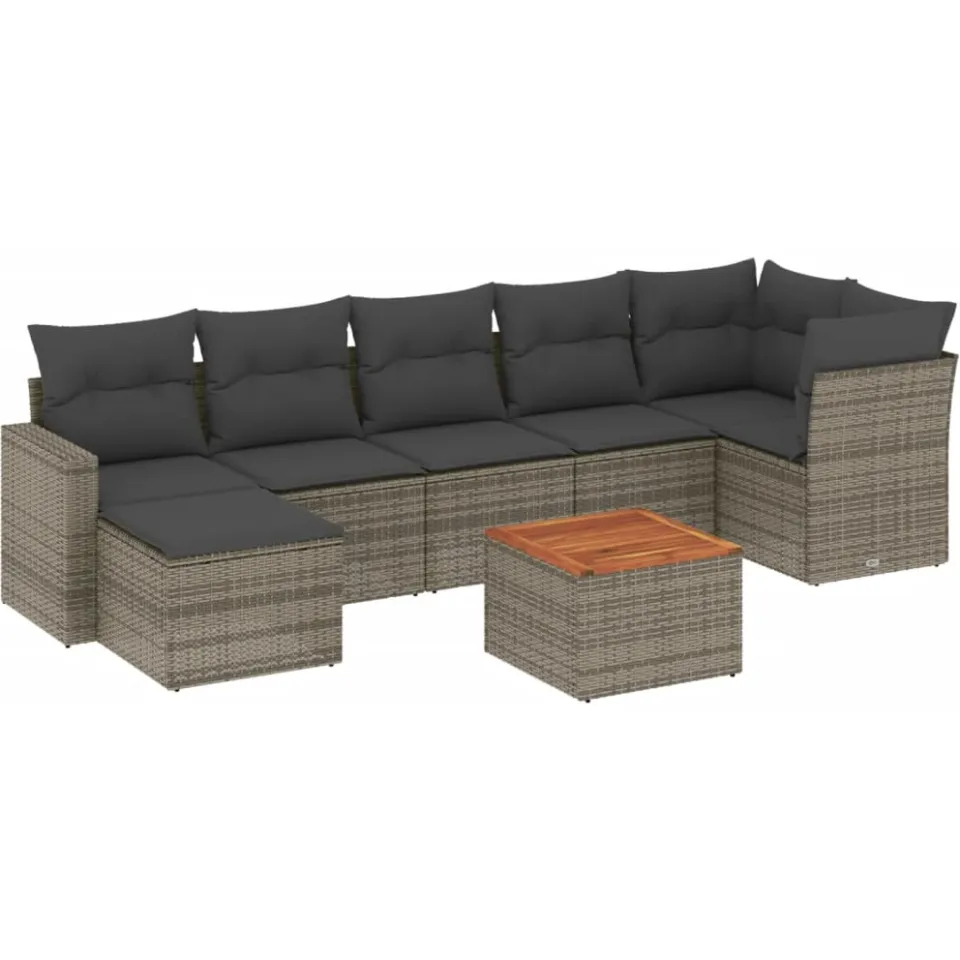 vidaXL Patio Sofa Set 7-zits Grey and Dark Grey, foto 3