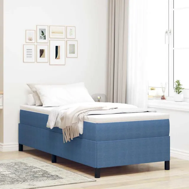 vidaXL Boxspringbed Blauw 100 x 200 cm Katoen Stof
