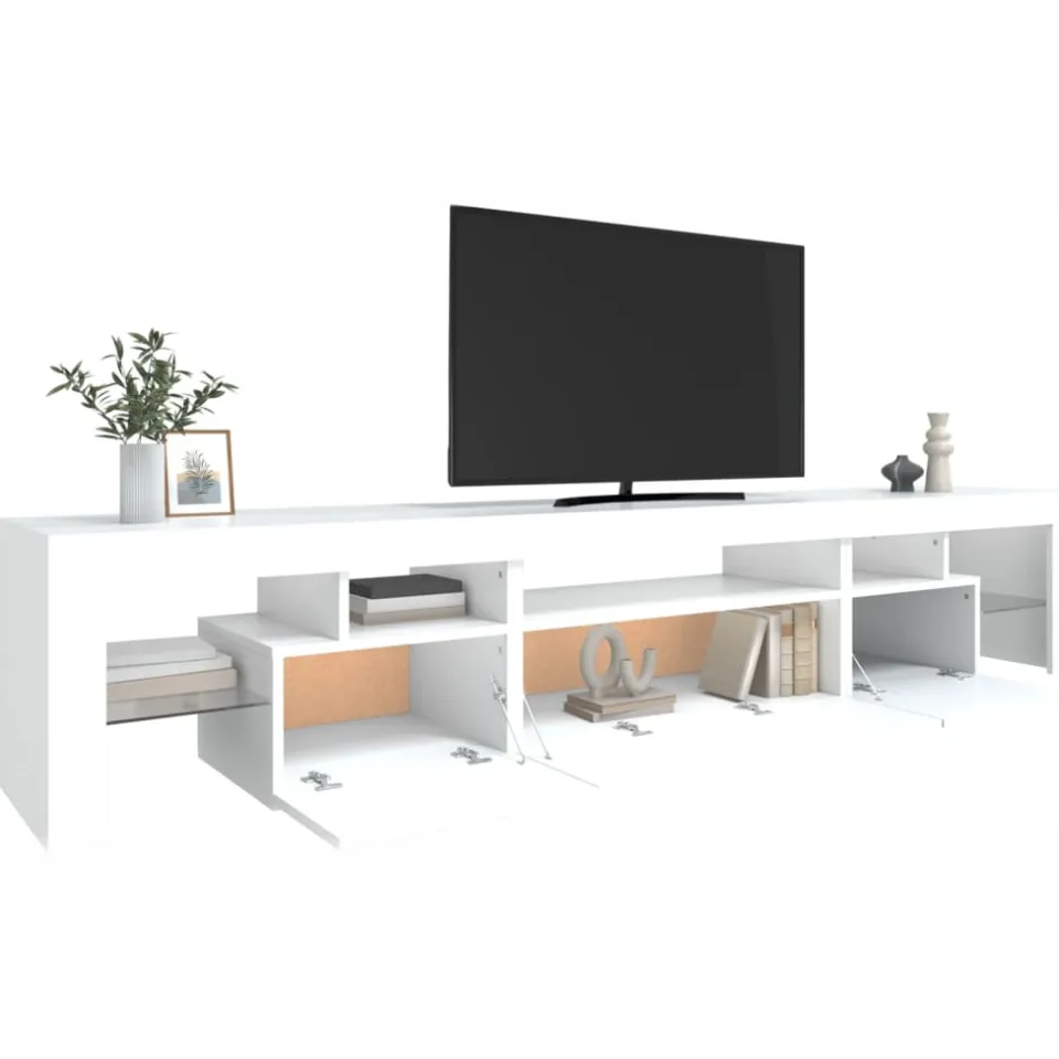 vidaXL Tv-meubel met LED-verlichting 215x36,5x40 cm wit, foto 3