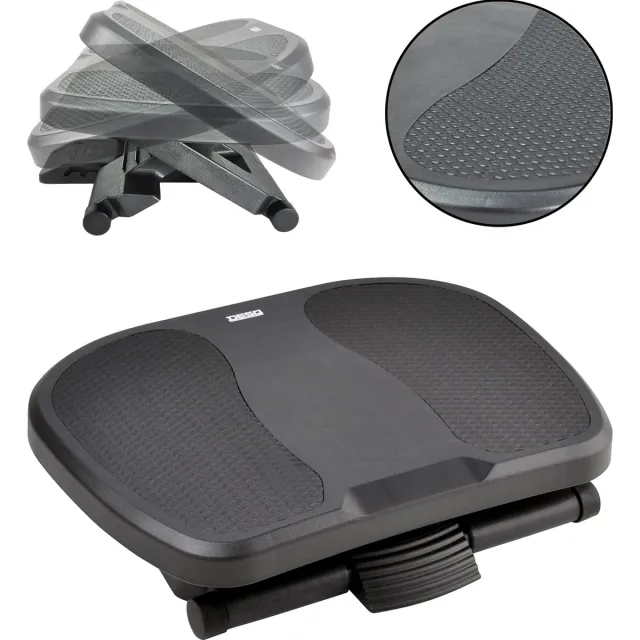 Desq Voetensteun 60081 | 3 Hoogte Standen | 0-45° | Rubberen Antislipmat | Robuust | Dutch Design Zwart