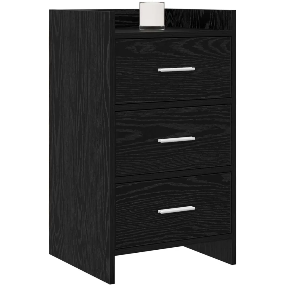 vidaXL Nachtkastjes Zwart eiken 40 x 36 x 70 cm Bewerkt hout