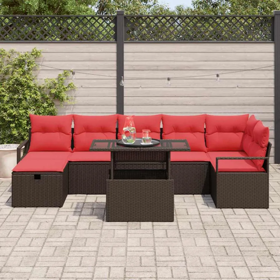 vidaXL Tuin Sofa Set 8 st Bruin poly rattan