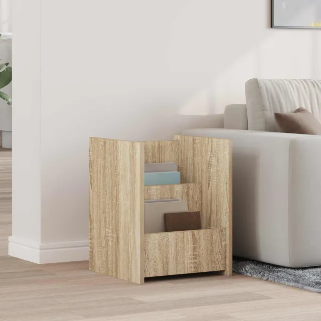 vidaXL Tijdschrift Rek Sonoma Eiken 35 x 35 x 45 cm Bewerkt hout Bruin