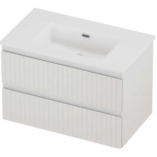 Proline Tribute Badmeubelset Porselein Elegant Gefreesd 80x46x54 cm Mat White Glans Wit