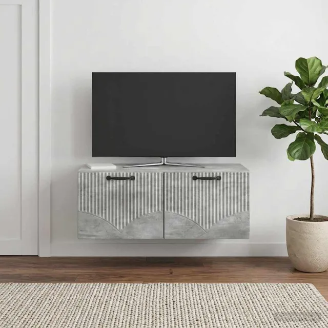 vidaXL Wandbeugel TV-kast Betongrijs 78,5 x 41 x 30 cm Bewerkt hout