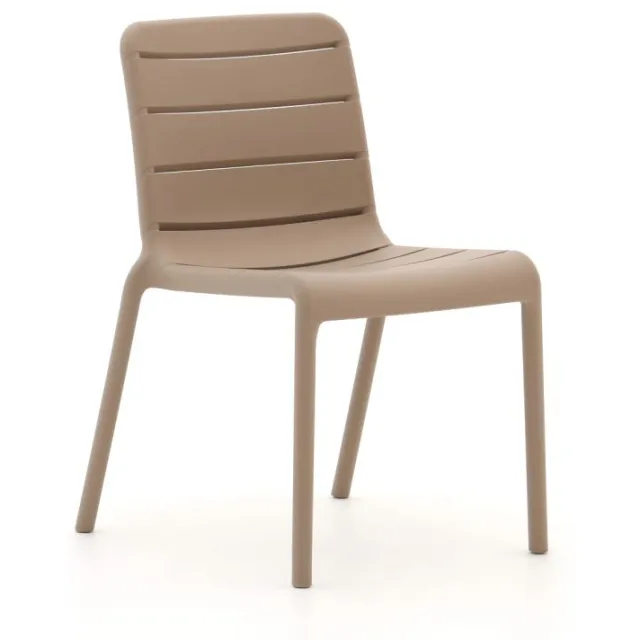 Forza Furniture Forza Narni/ROUGH-K ø115cm dining tuinset 5-delig stapelbaar