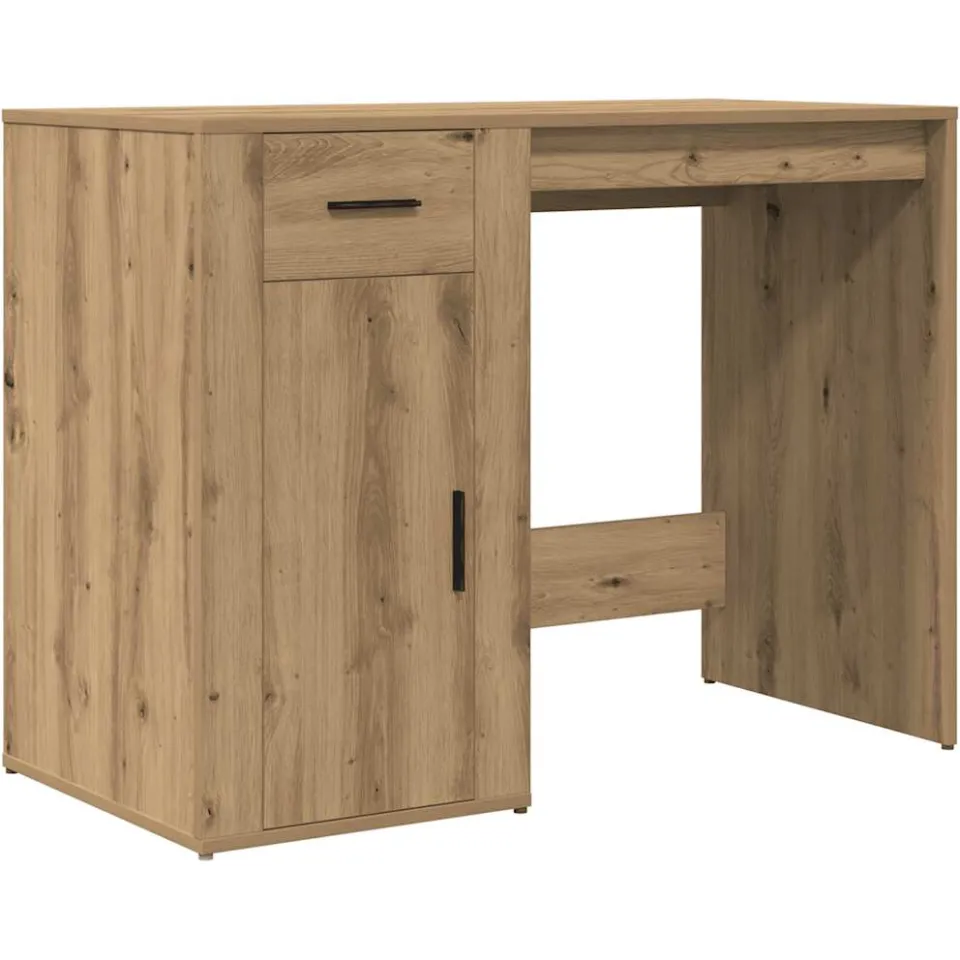 vidaXL Bureau 100x49x75 cm bewerkt hout artisanaal eikenkleur, foto 3