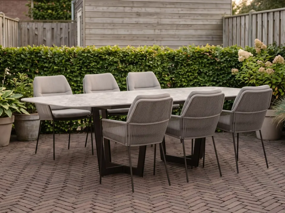 Suns Punta/Palermo 240cm dining tuinset 7-delig taupe, foto 4