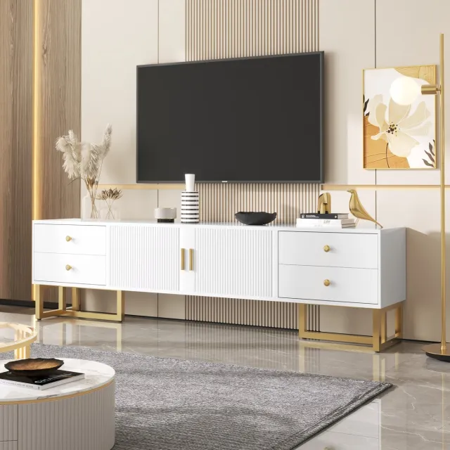 REDOM TV-meubel - MDF - met lades en deuren - 175*30*46cm White Wit
