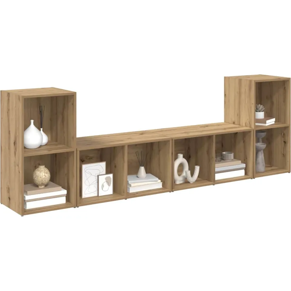 vidaXL Tv-meubelset 4 st 37 x 37 x 72 cm Artisan Eiken Beige