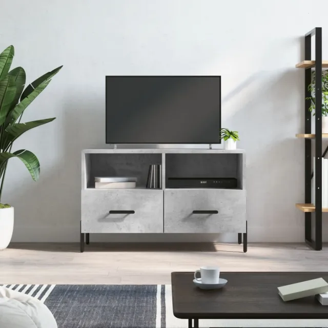 vidaXL Tv-meubel 80x36x50 cm bewerkt hout betongrijs grijs, foto 2