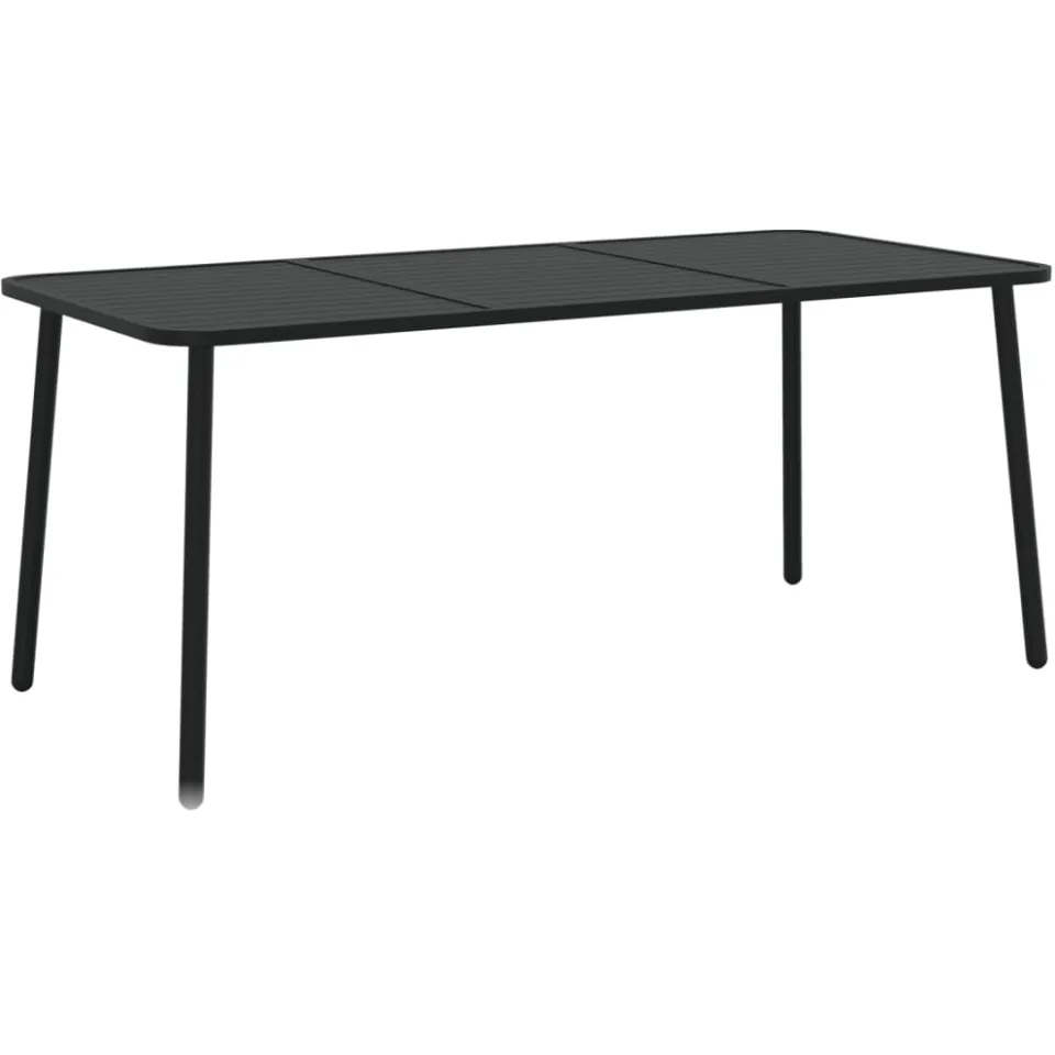vidaXL Tuintafel 165x80x71 cm staal antracietkleurig, foto 3
