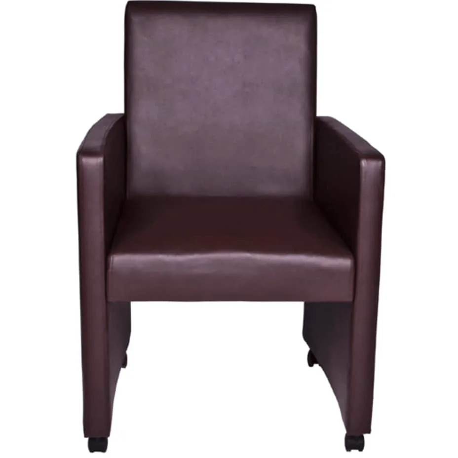 vidaXL Eetkamerstoelen 2 st kunstleer bruin