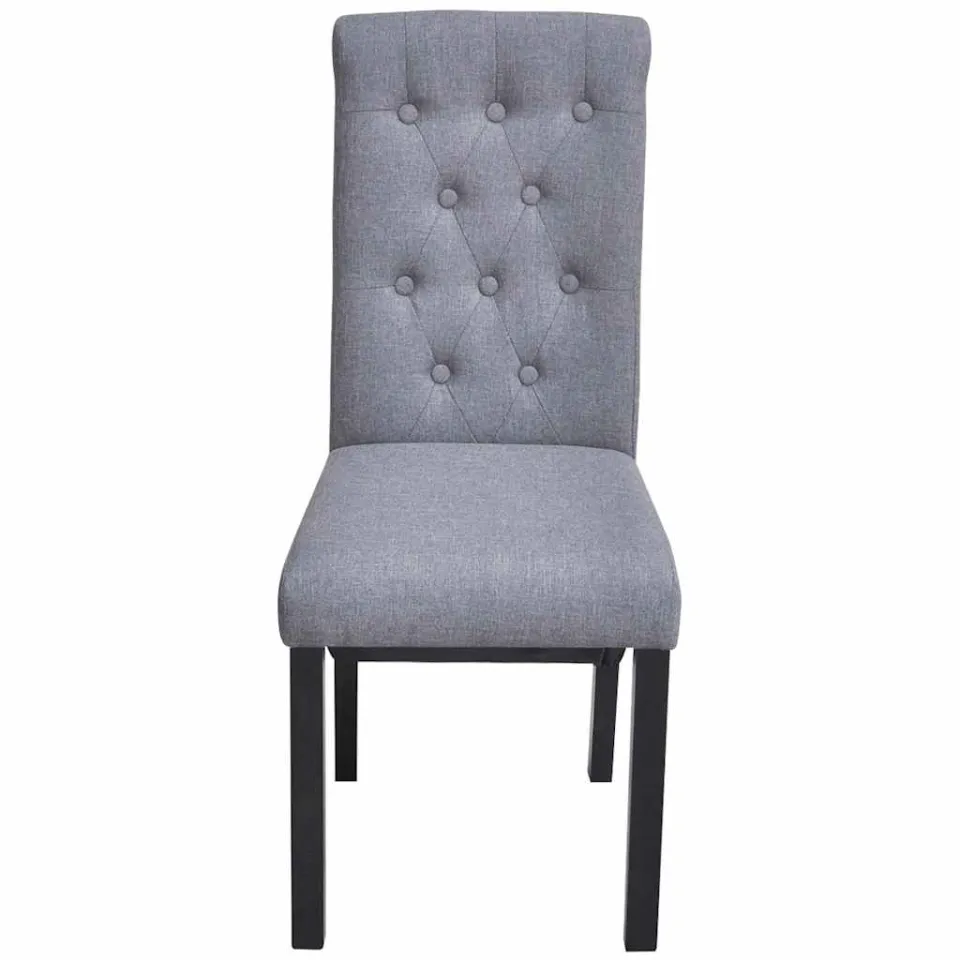 vidaXL Eetkamerstoelen 6 st stof lichtgrijs grijs, foto 2