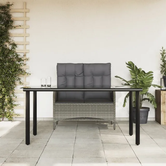 vidaXL 2-delige Tuinset met kussens poly rattan grijs, foto 2