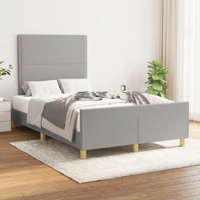 vidaXL Bedframe zonder matras 120x190 cm stof lichtgrijs grijs