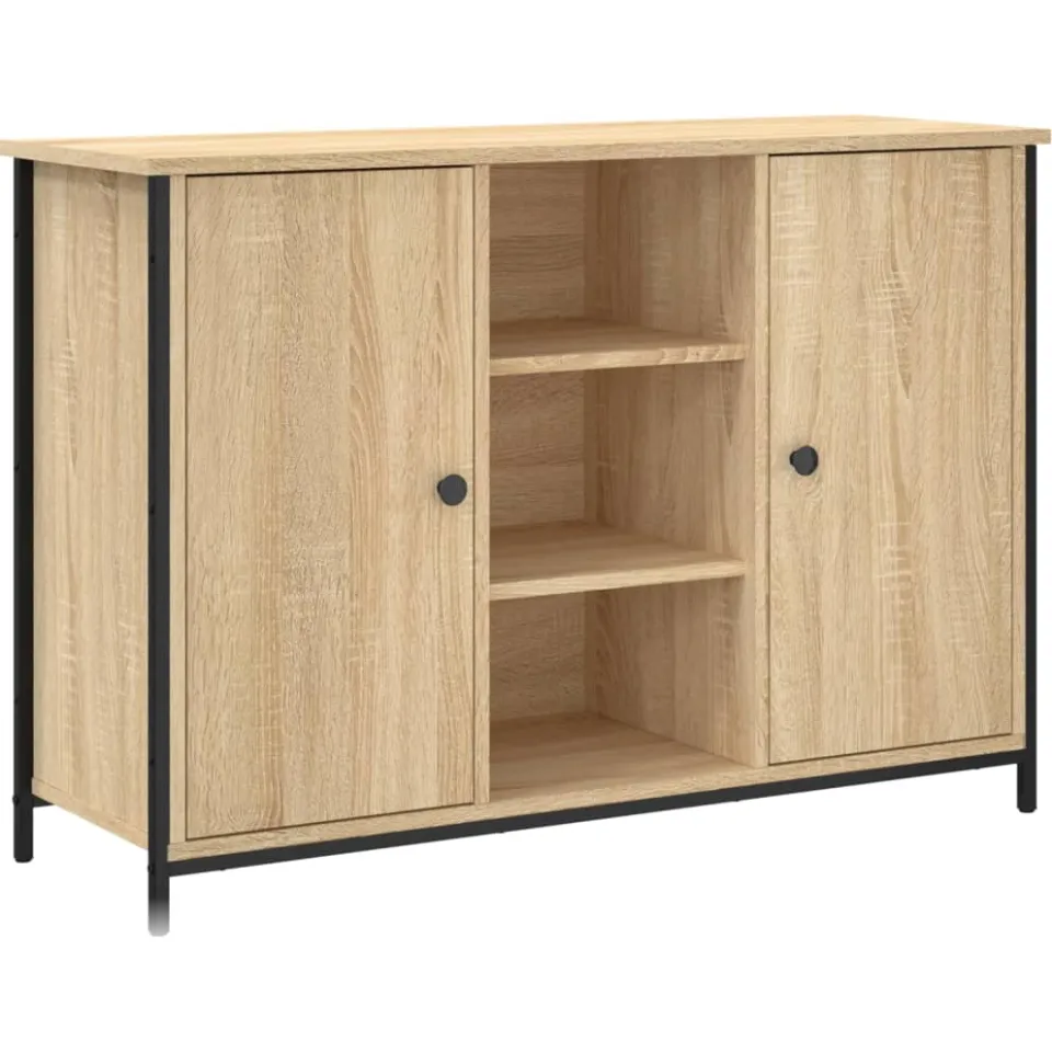vidaXL Dressoir 100x35x70 cm bewerkt hout sonoma eikenkleurig, foto 3