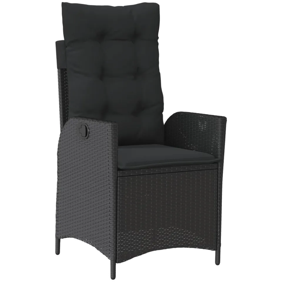 vidaXL 9-delige Tuinset poly rattan zwart