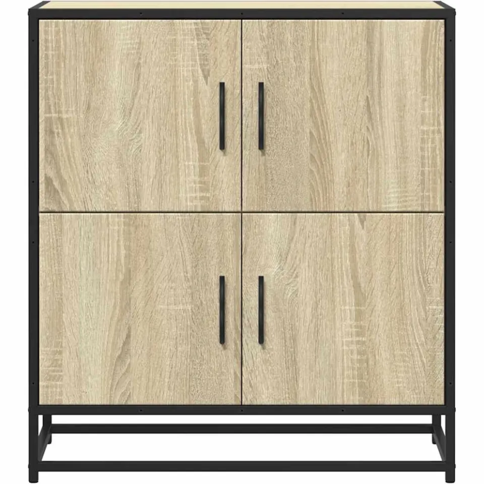 vidaXL Dressoir 68x35x76 cm bewerkt hout sonoma eikenkleurig, foto 4
