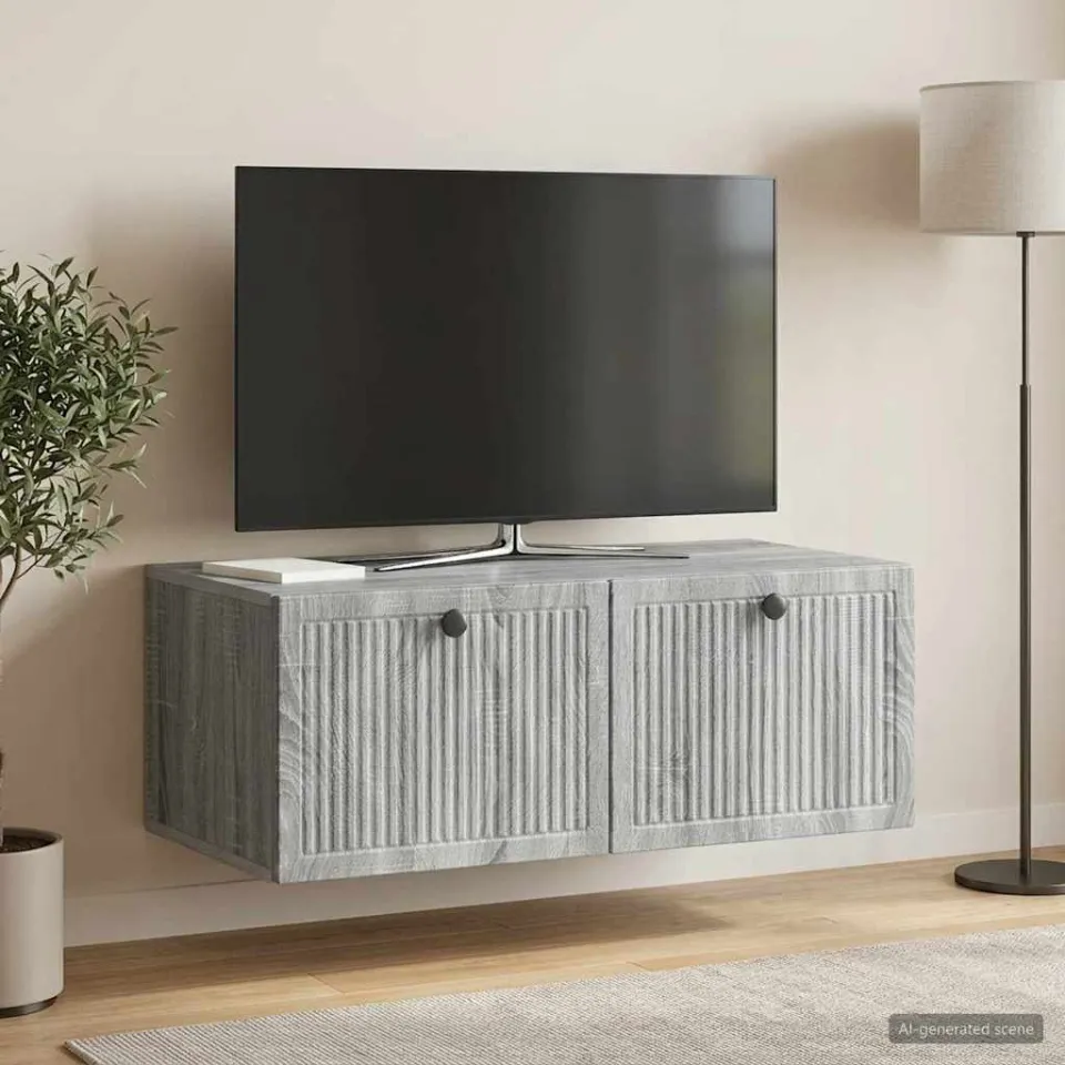 vidaXL Wandbeugel TV-kast Grijs sonoma 78,5 x 41 x 30 cm Bewerkt hout, foto 4