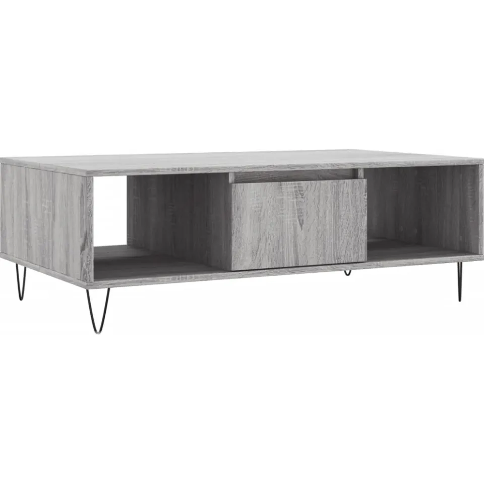 vidaXL Salontafel 104x60x35 cm bewerkt hout grijs sonoma, foto 3