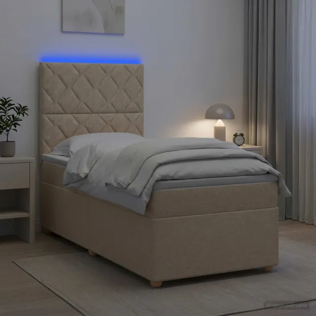 vidaXL Boxspringbed met matras Crèmekleurig 80 x 200 cm Stof