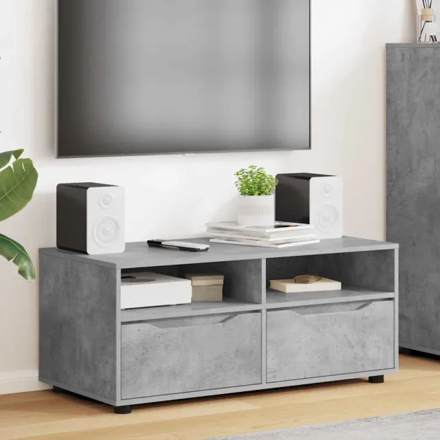 vidaXL TV-kast 100 x 48 x 43 cm Beton Grijs Bewerkt hout, foto 2