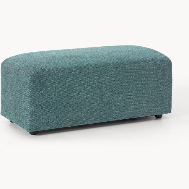 Westwing Collection Voetenbank Melva, B 99 x D 42 cm Turquoise, Groen