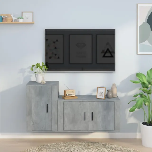 vidaXL 2-delige Tv-meubelset bewerkt hout betongrijs grijs, foto 2